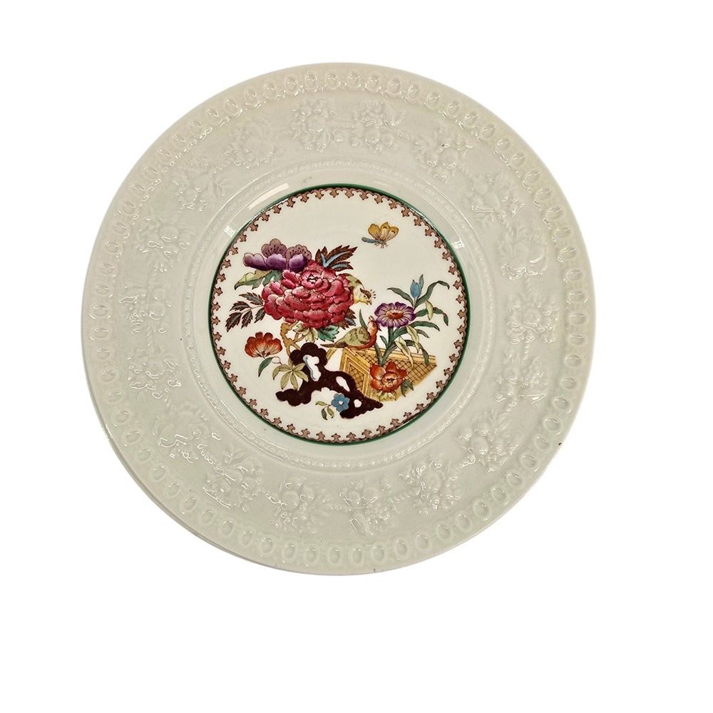 Wedgwood Wellesley Bullfinch Bread and Butter Plates Set of 6 Floral Bird Cream